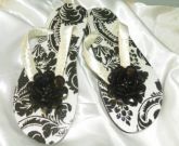 Chinelo decorado com Decoupage Flor